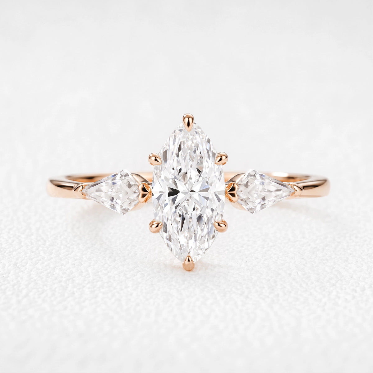 Cordelia’s Diadem | 1CT Pear-Cut Diamond Three-Stone Engagement Ring