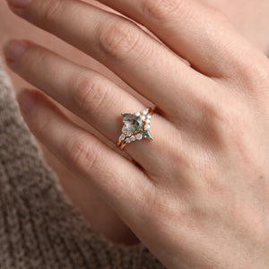 Genevieve’s Glade | Pear Moss Agate Chevron Bridal Duo