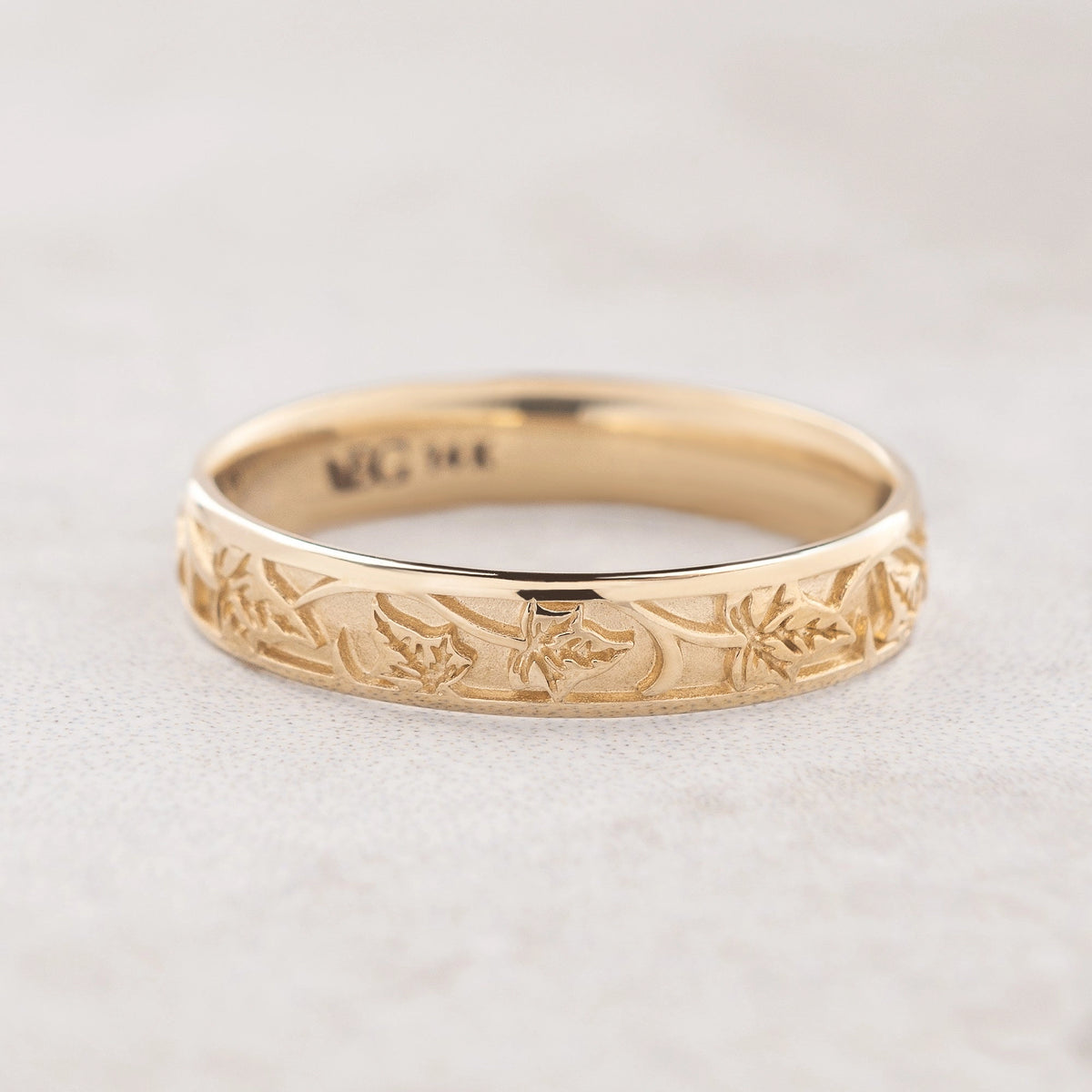 Atlas Vine | Ivy Classic Engraved Men's Wedding Band.