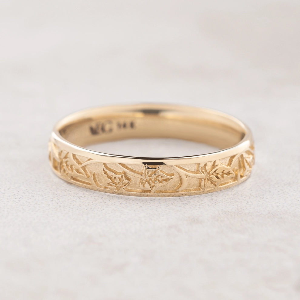 Atlas Vine | Ivy Classic Engraved Men's Wedding Band.
