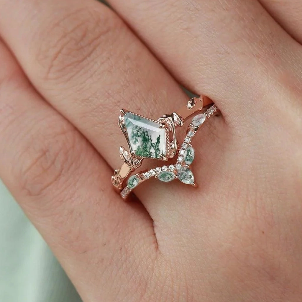 Isadora’s Twine | Kite Moss Agate Foliage Bridal Duo