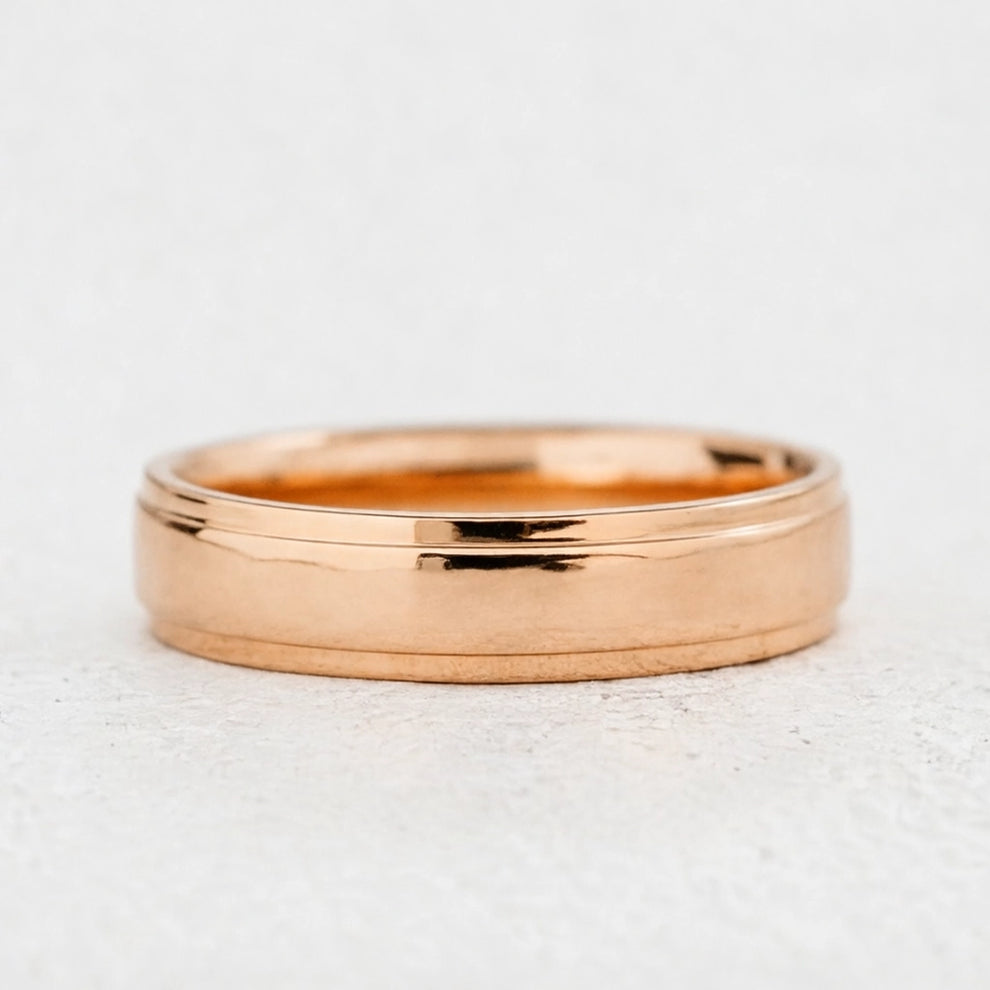 Twin Edge | Polished Wedding Band.