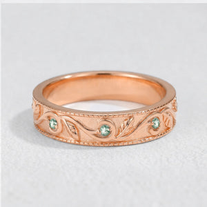 Daphne’s Canopy | Oval Cut Green Moss Agate Cluster Couple Ring Set.