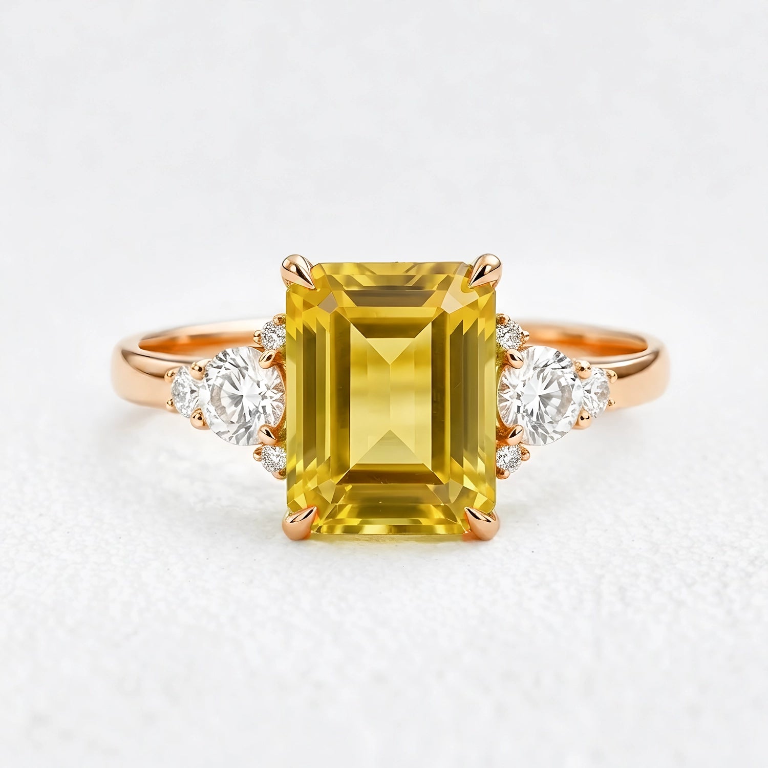 Sienna’s Amber | 3CT Emerald Cut Yellow Sapphire Engagement Ring