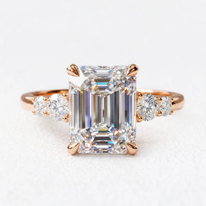 Aurora‘s Prism | 3CT Emerald Cut Diamond Solitaire Engagement Ring