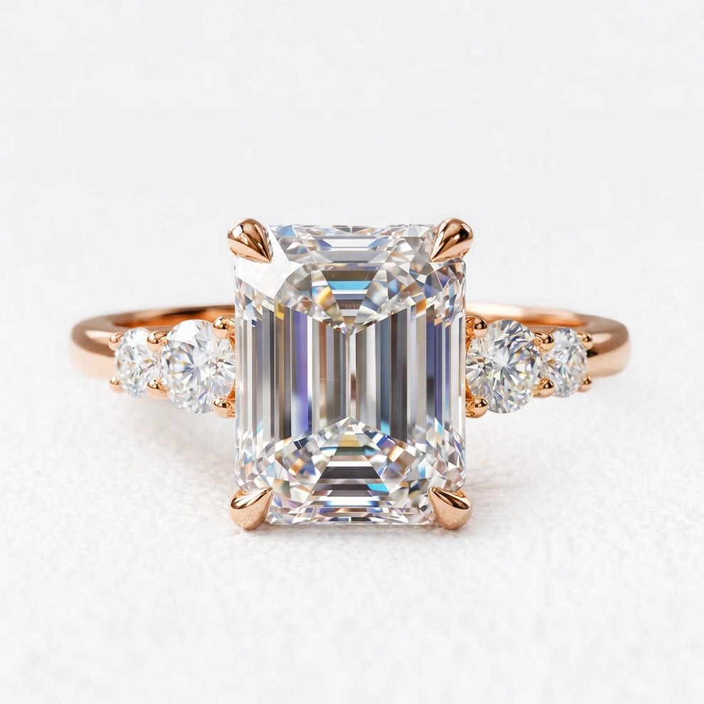 Aurora‘s Prism | 3CT Emerald Cut Diamond Solitaire Engagement Ring
