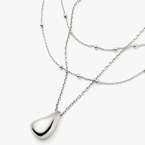 Savi Droplet Pendant & Double Necklace Set | Sterling Silver.