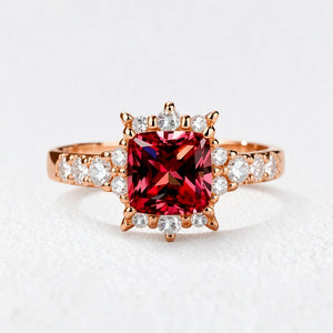 Aurora‘s Cardinal | Princess Cut Ruby Solitaire Ring