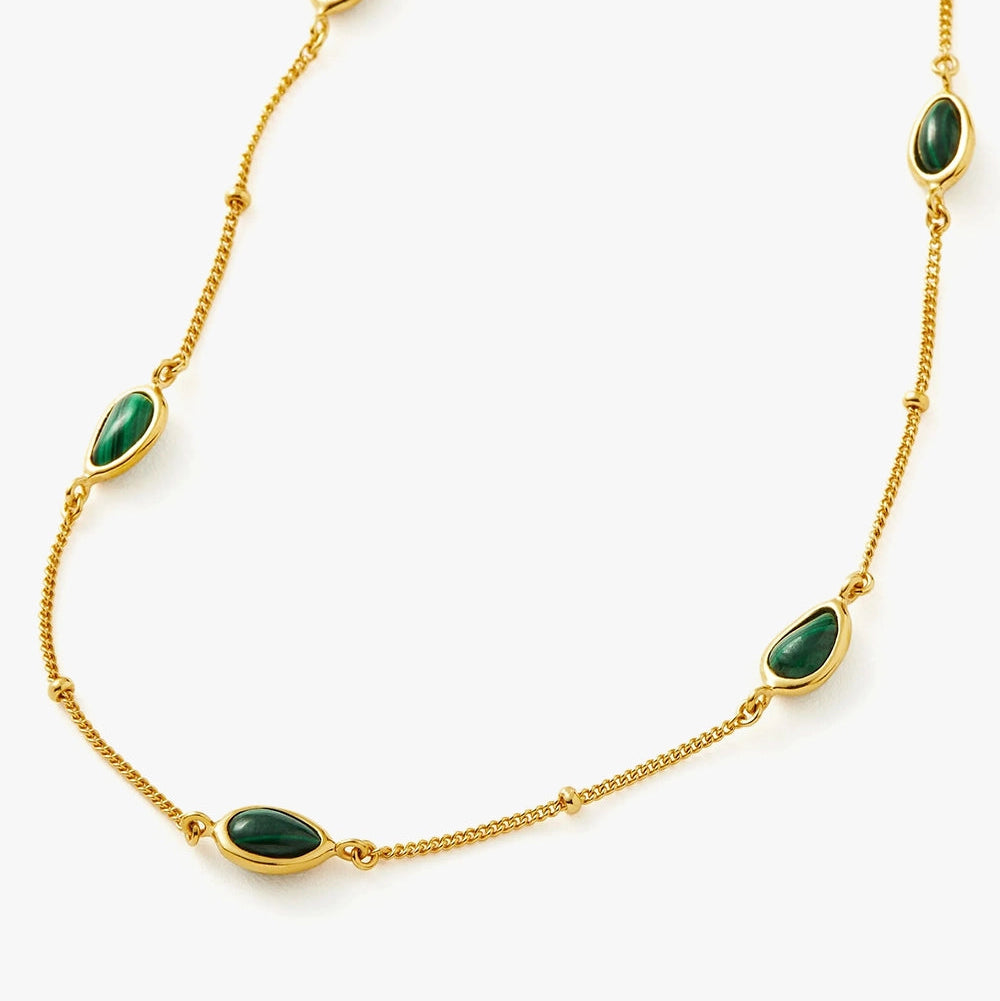 18K Gold Vermeil Magma Gemstone Charm Choker.