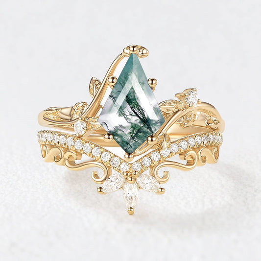 Alexandra's Heritage | Kite Moss Agate Bridal Duo