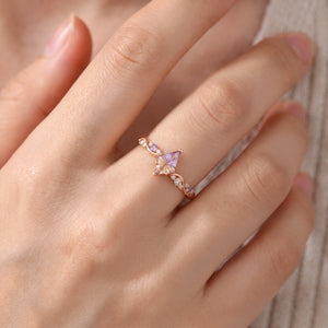 Iris’s Aurora | Kite Fantasy-Cut Yellow-Blue Gradient Quartz Engagement Ring