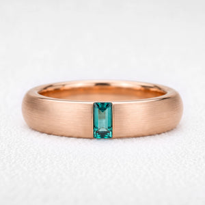 Marcus’s Keystone | Satin-Finished Emerald Men’s Band
