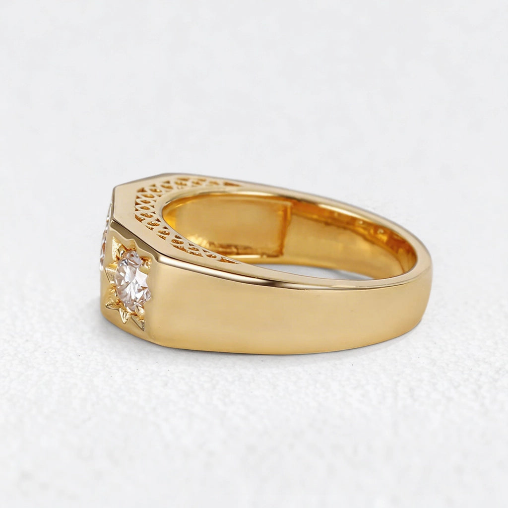 Solaris Burst | Round Diamond Wedding Band.