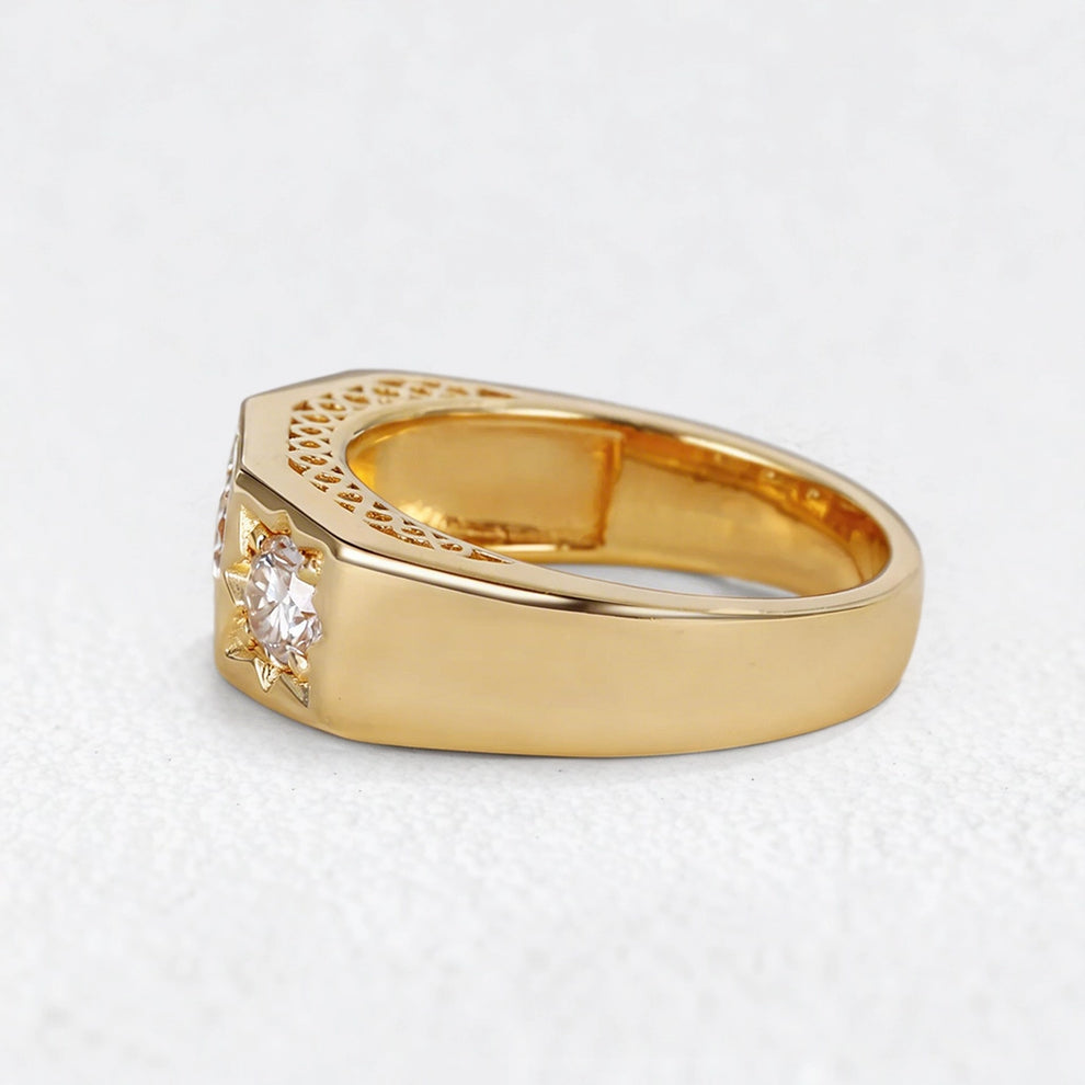 Solaris Burst | Round Diamond Wedding Band.