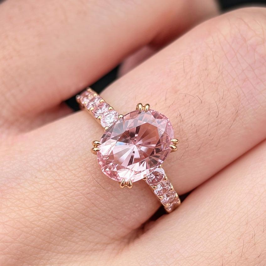 Elena‘s Radiance | 3CT Oval Pink Diamond Ring.