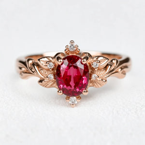 Aurora's Ember | Oval Ruby Vintage Engagement Ring