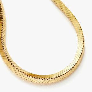 18K Gold Vermeil Square Snake Chain Bracelet.
