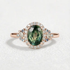 Thalassa Luxe Mystique Teal Sapphire Rings.