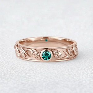 Asher Ivy | Emerald Men's Wedding Band.