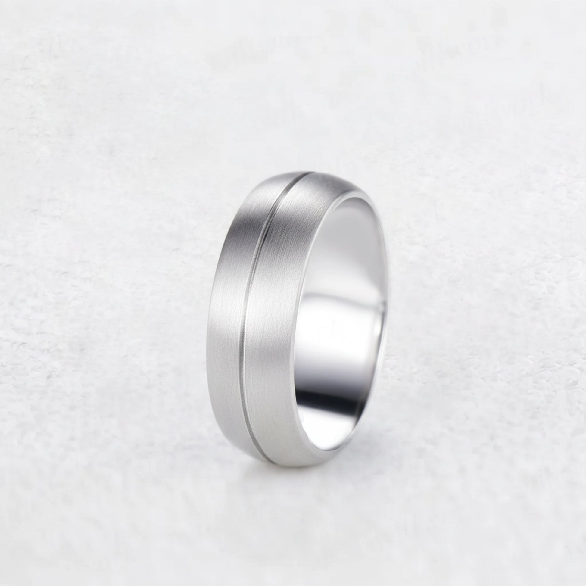 Atlas Vaulted | Architectural Brushed Men's Wedding Band.