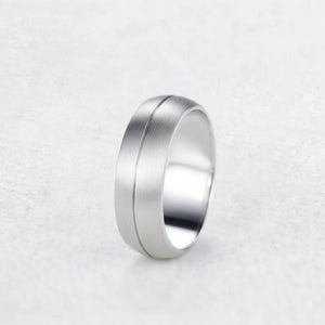 Atlas Vaulted | Architectural Brushed Men's Wedding Band.