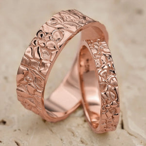 The Bedrock Set | His & Hers Rock Textured Wedding Band.