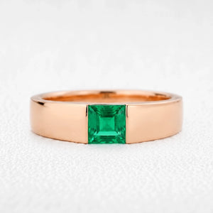 Orion’s Oasis | Princess-Cut Emerald Men’s Band