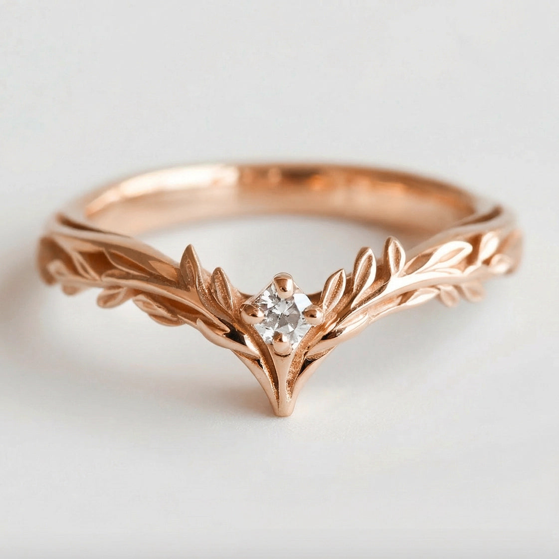 Angel’s Garden | Diamond Leaf Wedding Band.