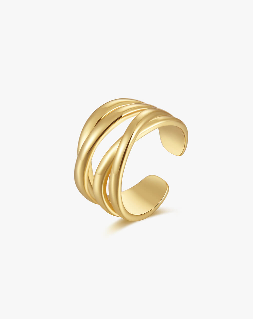 Minimalist Twist Gold Chunky Ring