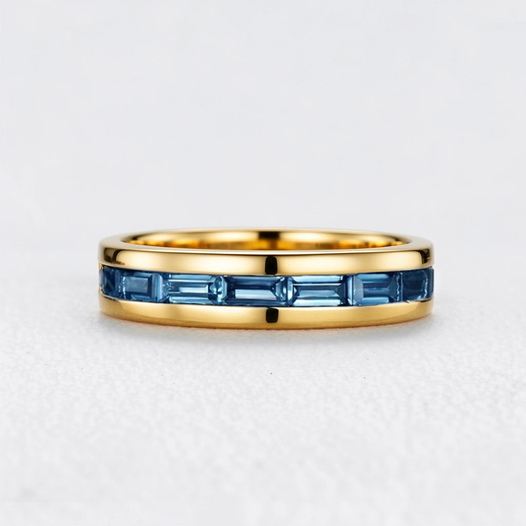 Evertrue Spectrum | Half-Eternity Baguette Alexandrite Band.