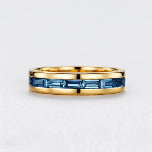 Evertrue Spectrum | Half-Eternity Baguette Alexandrite Band.