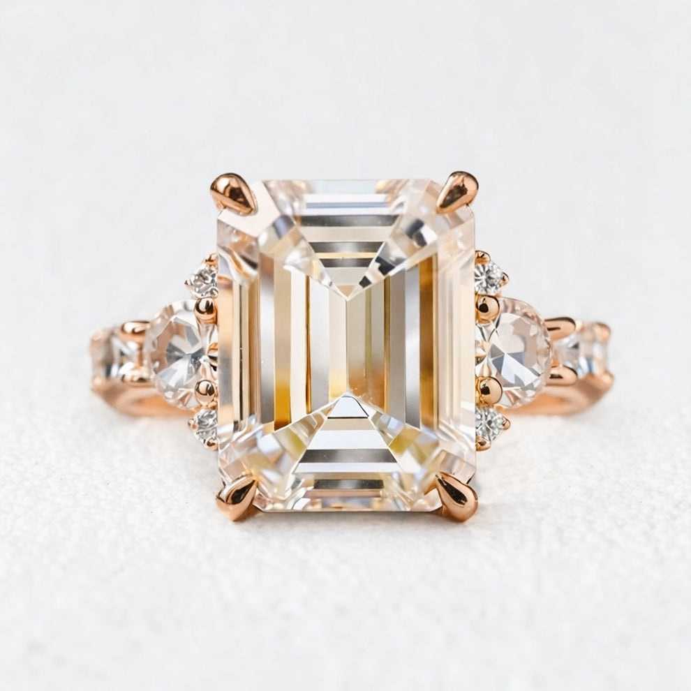Alexandra’s Radiance | 3CT Emerald Cut Diamond Solitaire Engagement Ring