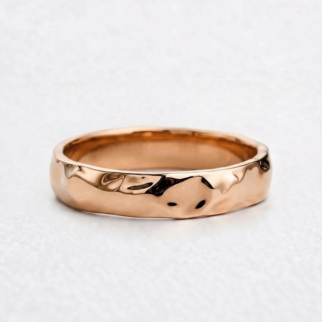 Liquid Flow | Unisex Wedding Band with Molten Texture