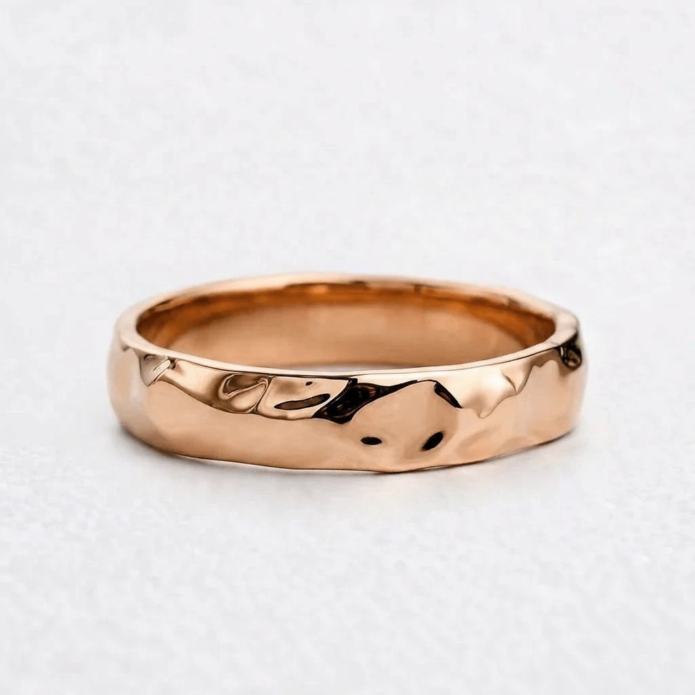 Liquid Flow | Unisex Wedding Band with Molten Texture