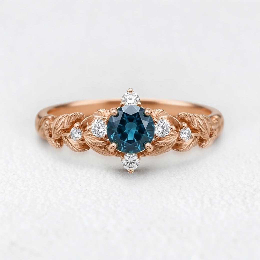 Twilight Garden | Starry Blue Sapphire Engagement Ring
