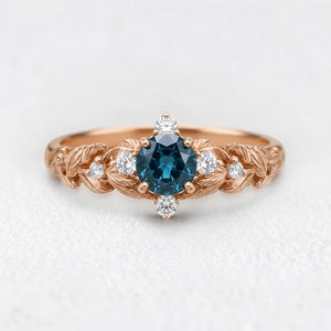 Twilight Garden | Starry Blue Sapphire Engagement Ring