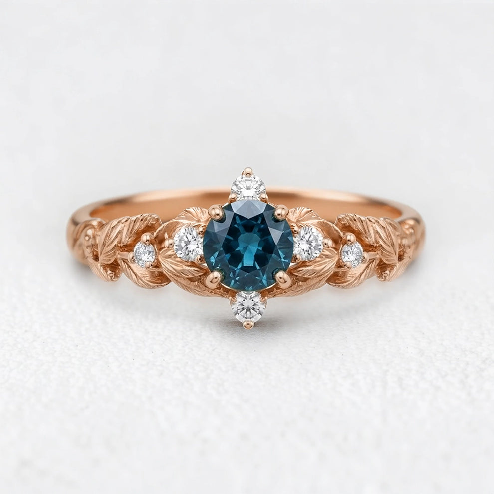 Twilight Garden | Starry Blue Sapphire Engagement Ring