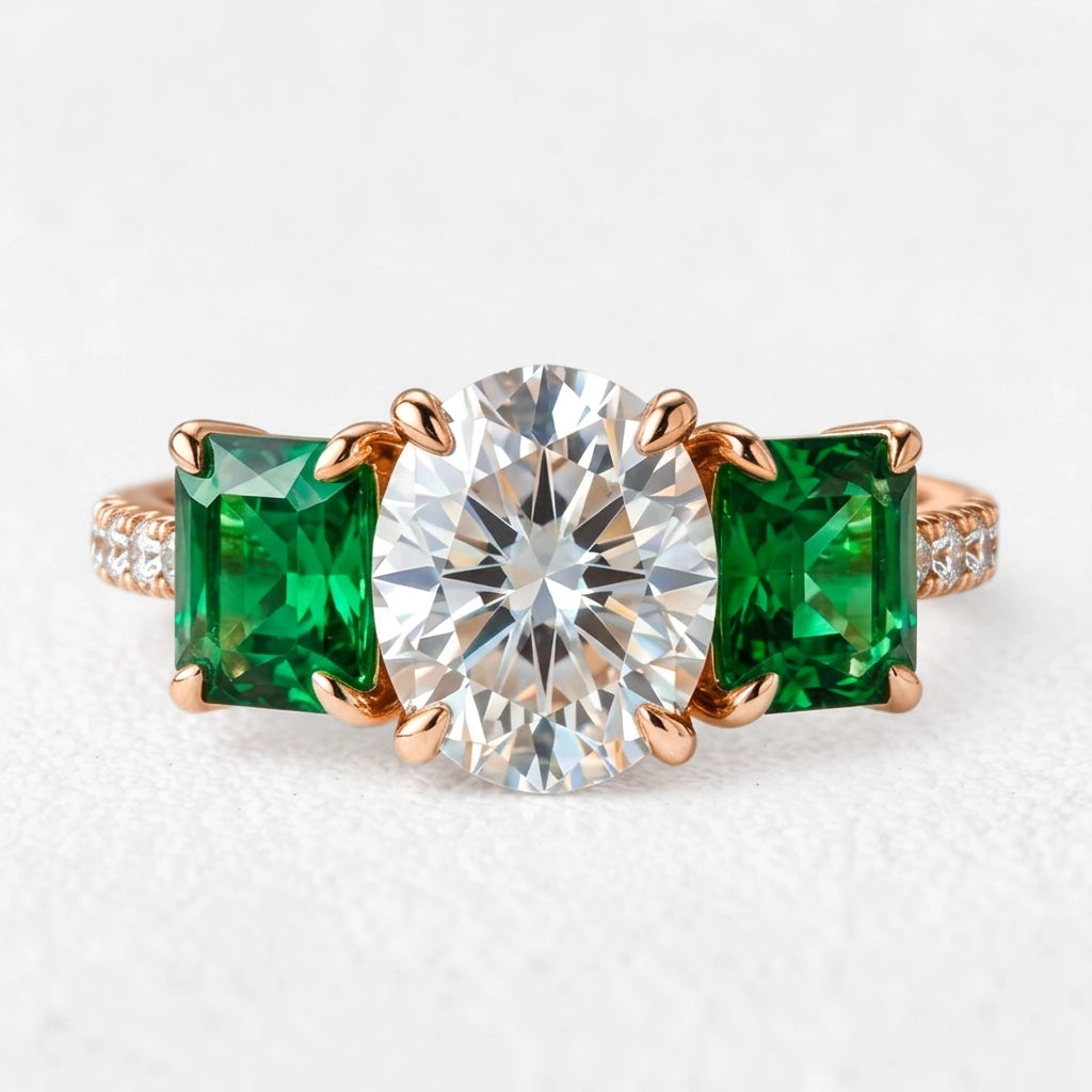 Audrey's Prism | 2CT Oval Moissanite Engagement Ring