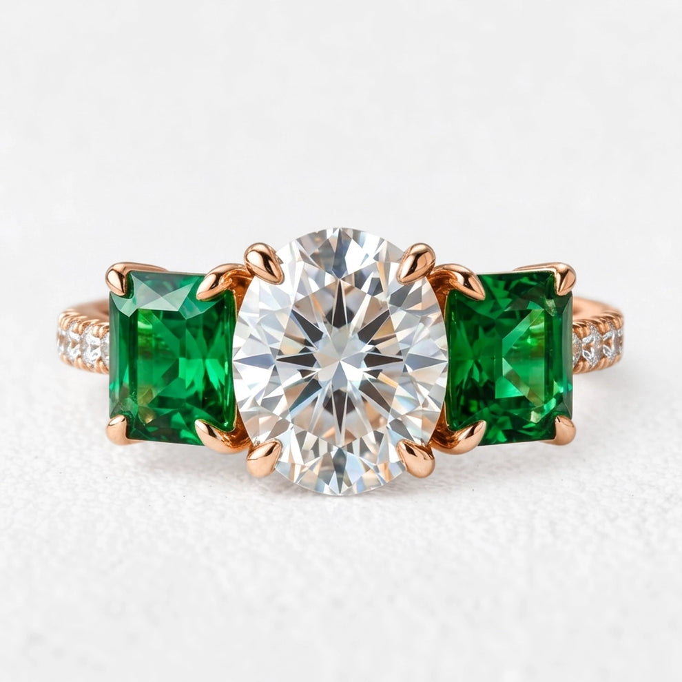 Audrey's Prism | 2CT Oval Moissanite Engagement Ring