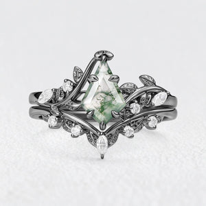 Marguerite’s Vine | Kite Moss Agate Bridal Duo