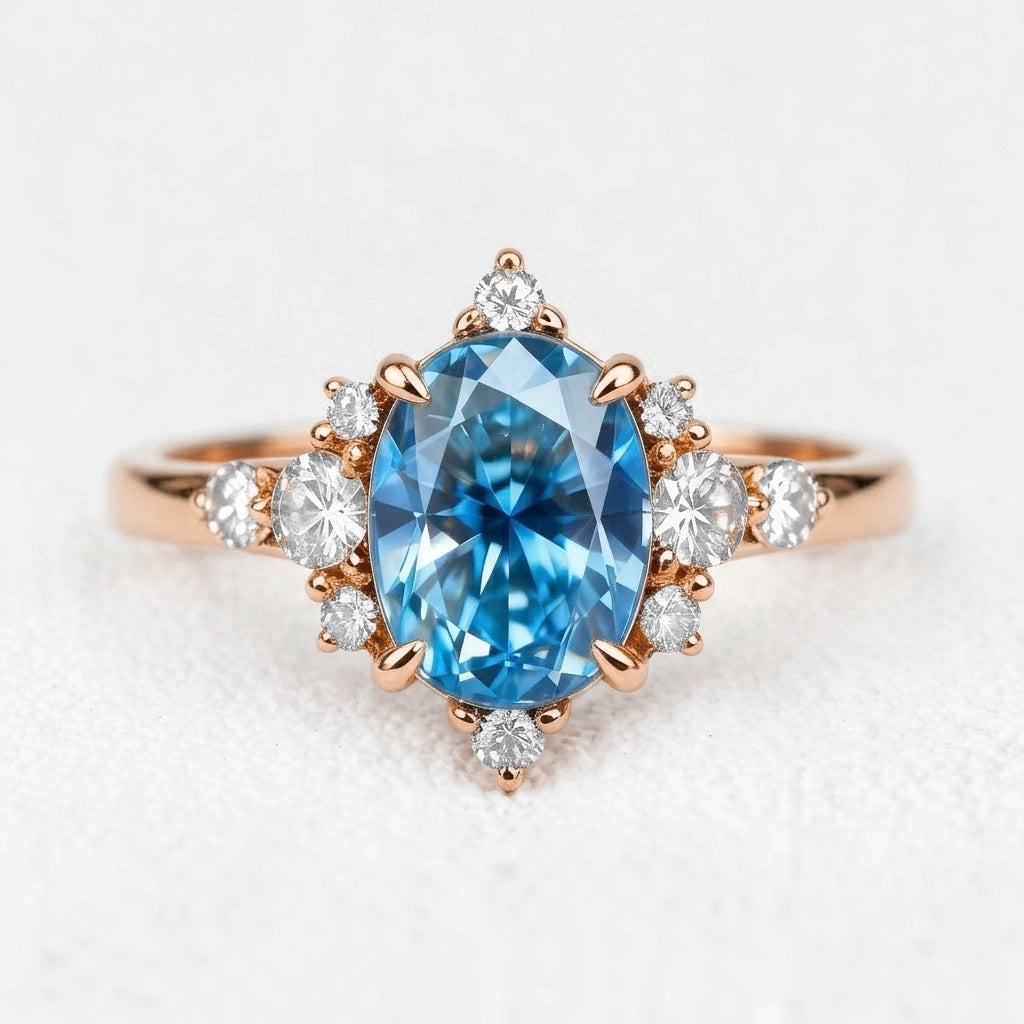 Carlotta’s Nocturne | 2CT Oval Sapphire Engagement Ring