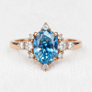 Carlotta’s Nocturne | 2CT Oval Sapphire Engagement Ring