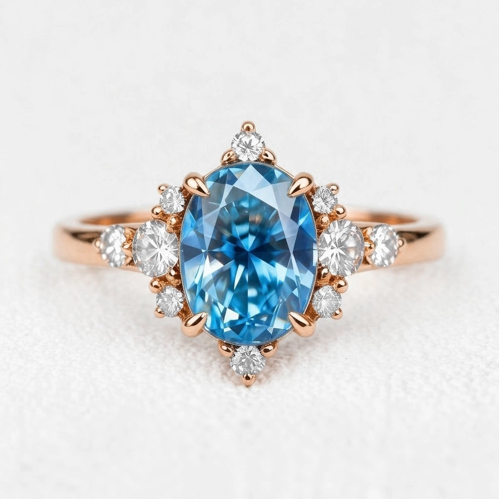 Carlotta’s Nocturne | 2CT Oval Sapphire Engagement Ring