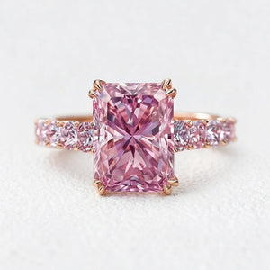 Elara‘s Facet | 3CT Radiant-Cut Pink Sapphire Ring
