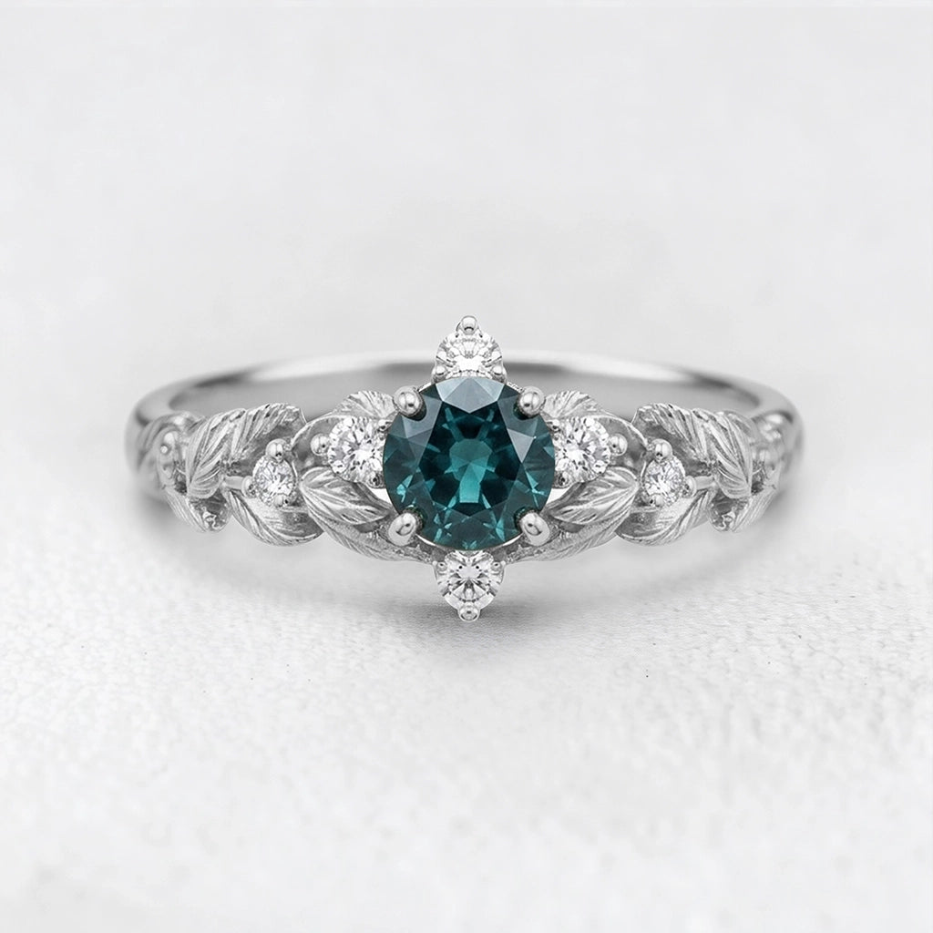 Twilight Garden | Starry Blue Sapphire Engagement Ring.