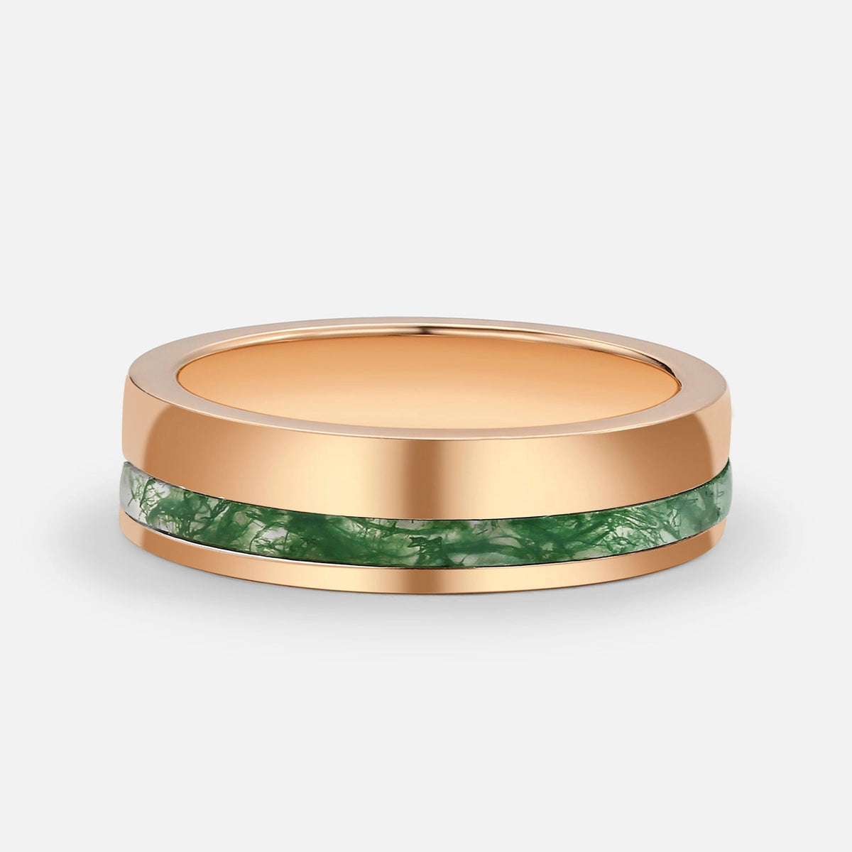 Sylvie’s Bower | Kite Cut Moss Agate Cage Leafy Couple Ring Set 3pcs.