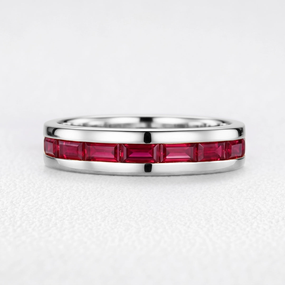 Odysseus’s Beacon | Half-Eternity Baguette Ruby Men’s Band
