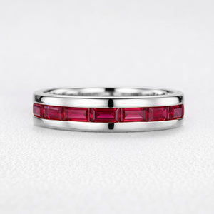 Odysseus’s Beacon | Half-Eternity Baguette Ruby Men’s Band
