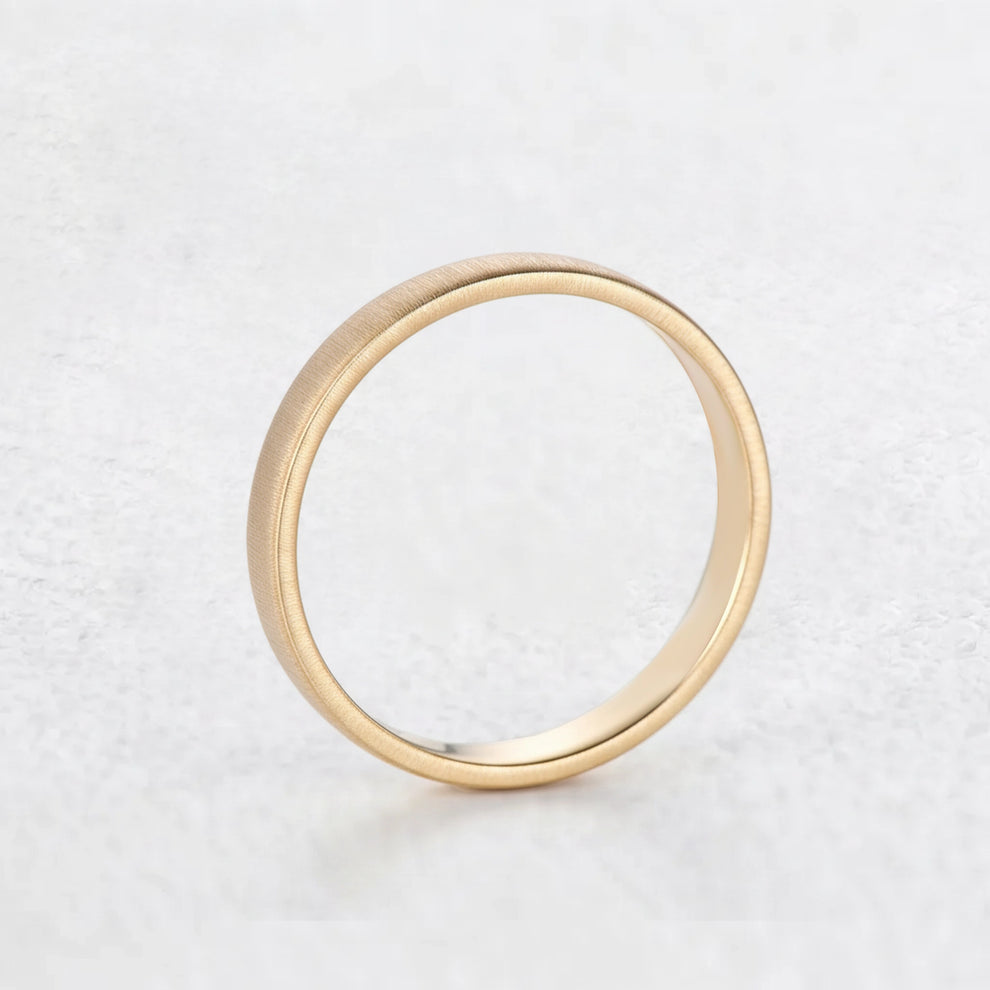 Modern Edge | Brushed Matte Minimalist Wedding Band.
