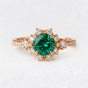 Aria’s Breeze | Round Green Sapphire Engagement Ring